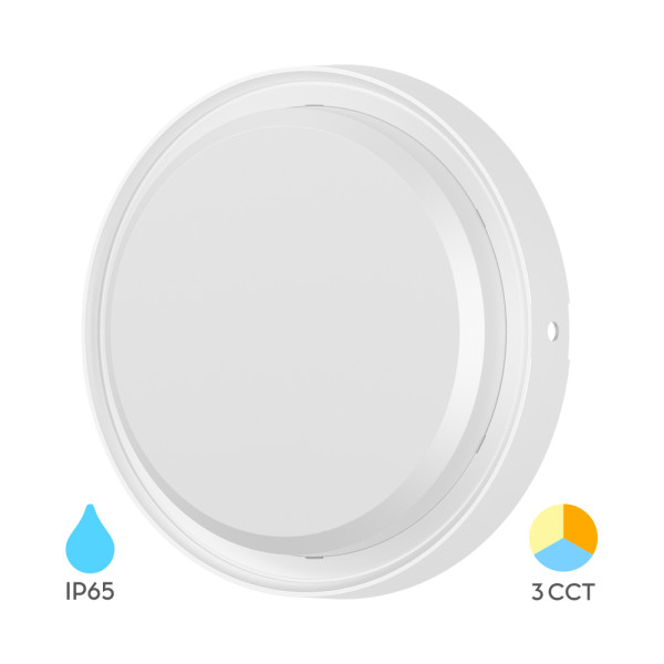 BRY-BULKHEAD-12W-RND-WHT-3IN1-IP65-LED BULKHEAD BC18-00680